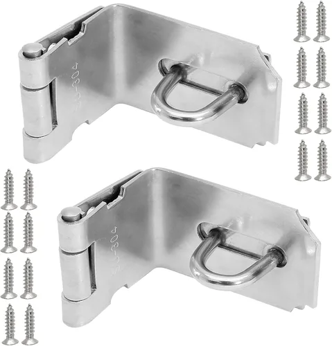 Miniatura 8 de 2 cerraduras de puerta de 3 pulgadas, cerrojo de seguridad de acero inoxidable con tornillos para armarios, armarios (plateado)