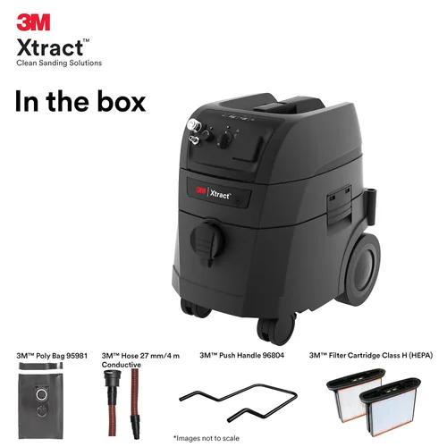 Miniatura 6 de 3M Xtract - Extractor de polvo portátil, 64256, 9 galones/35 litros, aspiradora industrial con limpieza automática de filtro sin interrupción