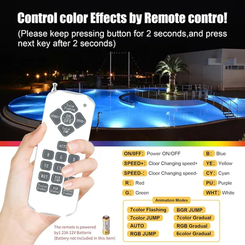 Miniatura 7 de Luces de Piscina para Piscina Enterrada, Luz LED de Color de 1.5 Pulgadas para Piscina Enterrada y Spa, Luces de Piscina Sin Nicho IP68