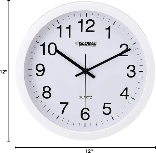 Miniatura 5 de Global Industrial Reloj de pared de 12", plástico, blanco