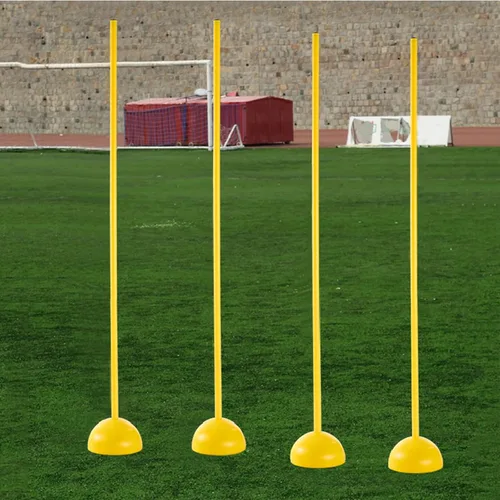 Bastones de agilidad con base, 4 juegos de bastones de slalom desmontables rellenos de arena o grava, equipo de entrenamiento de fútbol para niños y