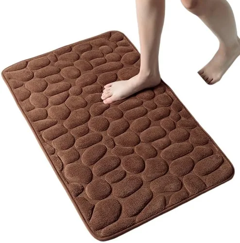 Miniatura 9 de Alfombra antideslizante de Baño con Relieve De Adoquines, Alfombra Antideslizante De Vellón Coral Para Bañera, Suelo De Ducha, Felpudo, Almohadilla