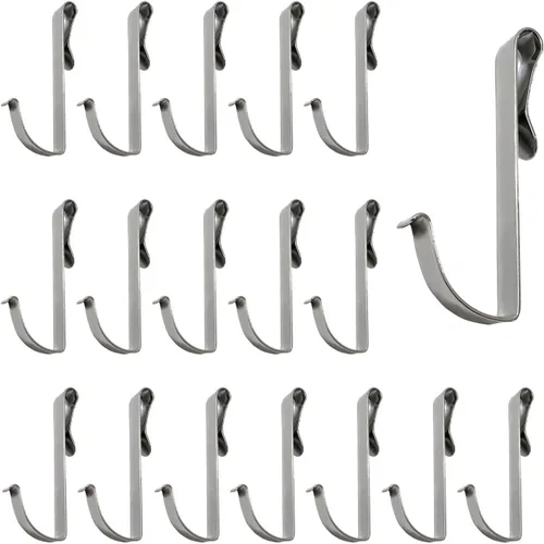 Penwlled Mewuthede - Paquete de 20 ganchos de acero inoxidable en forma de J, ganchos para rejilla de alambre, colgador de fregadero resistente para
