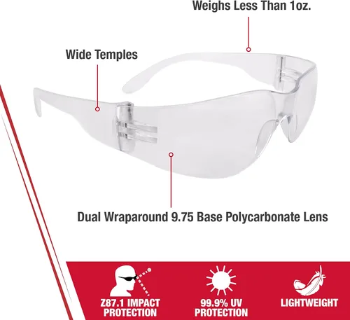 Miniatura 2 de Lentes de seguridad transparentes y envolventes Radians, resistentes a los arañazos, de talla única