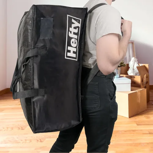 Miniatura 3 de Bolsa de mudanza Hefty – Mochila extragrande con doble cremallera – Resistente, resistente al agua, plegable, reutilizable para embalaje