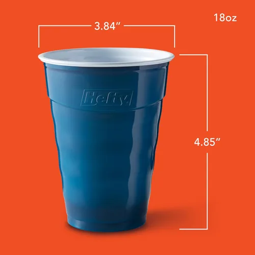 Miniatura 2 de Hefty Party On - Vasos de plástico desechables, color azul marino, 18 onzas, 120