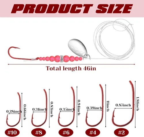 Miniatura 2 de Soulchen 5 piezas de señuelo de pesca giratorio de cebo de plataforma, cuchillas de arnés de Walleye para hacer señuelos de pesca, cebo giratorio