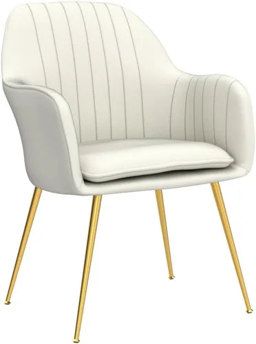 Miniatura 5 de AVAWING Modern Living - Juego de 2 sillas con reposabrazos decorativos para sala de estar, comedor, de terciopelo, tapizado, de mediados de siglo