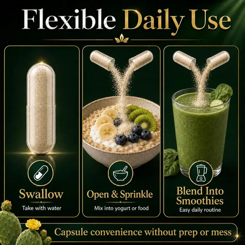 Miniatura 8 de Cápsulas de cactus nopal liofilizado premium, cultivadas en montaña en México, suplemento en polvo de cactus entero, sin rellenos, 500 mg, 120