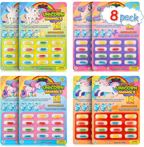 Miniatura 7 de Gejoy 8 cápsulas de agua de animales de agua, dinosaurio, unicornio, criatura marina, fiesta, cognición, esponja, píldoras, espuma expansible