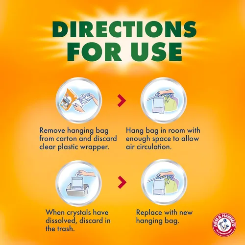 Miniatura 7 de Arm & Hammer Essentials - Absorbedor de humedad colgante y eliminador de olores, 17.5 onzas, paquete de 3, lino fresco, absorbentes de humedad