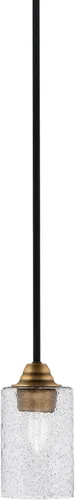 Miniatura 73 de Toltec Lighting Paramount - Mini colgante de 1 luz en acabado negro mate con cristal de arte perla de 7 pulgadas y estilo negro