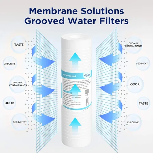 Miniatura 6 de Membrane Solutions Cartucho de filtro de agua de sedimentos ranurados (paquete de 6), filtro de agua de 5 micrones para toda la casa, reemplazo