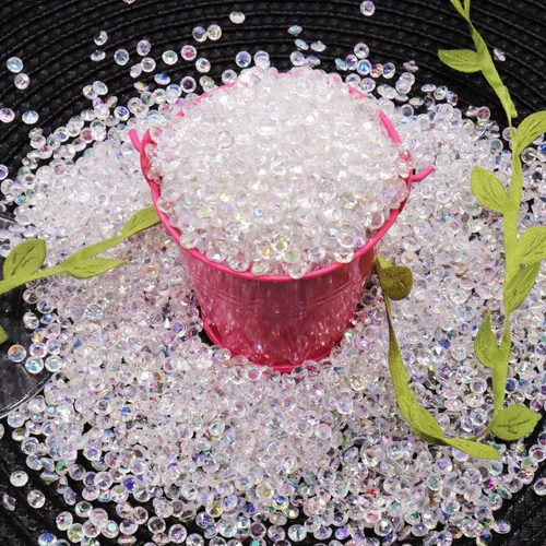 Miniatura 5 de Allstarco 200 unidades de 0.472 pulgadas (0.472 in) lila AB quilates acrílico diamante confeti AB revestimiento para mesa dispersión decoración