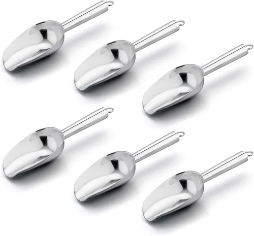 Miniatura 11 de E-far Mini cuchara, 3 onzas de acero inoxidable para cocina, ideal para caramelos, cubitos de hielo, harina, azúcar, grano de café, proteína