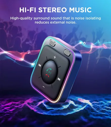 Miniatura 12 de JOYROOM Adaptador AUX Bluetooth 6.0 para automóvil, cancelación de ruido de micrófonos duales, Plug and Play, botón multifunción, adaptador de audio