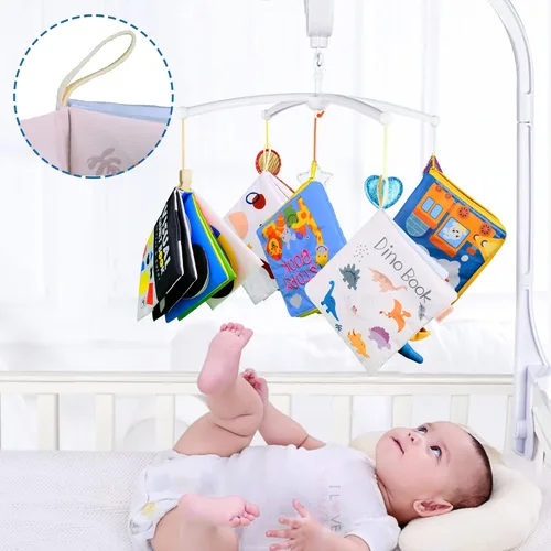 Miniatura 7 de Richgv Libros de juguetes para bebés de 0 a 6 a 12 meses, regalos para bebés y niños, libros arrugados con muñeca de dinosaurio, juguetes