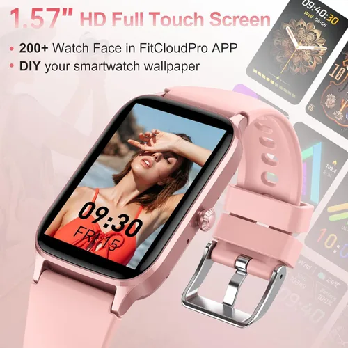 Miniatura 5 de Reloj inteligente para mujer, reloj inteligente de 1.57 pulgadas (respuesta/hacer llamada), nuevo rastreador de fitness 2025 con más de 110 modos