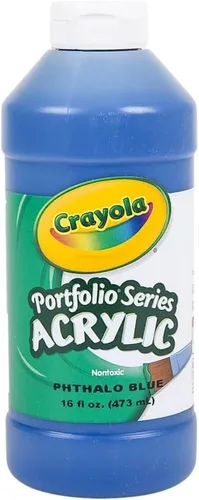 Crayola Portfolio Series Pintura acrílica de 16 onzas, azul ftalo, pinta (20-4016-316)