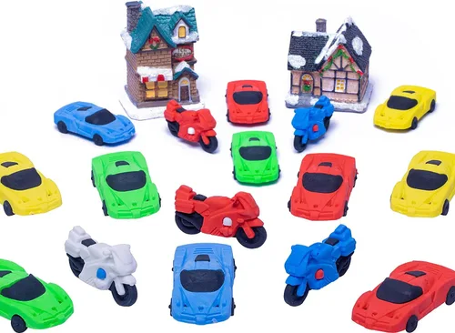 RONDURE Lindos borradores para niños, 14 borradores divertidos para automóvil, vehículo, motocicleta, mezcla, rompecabezas