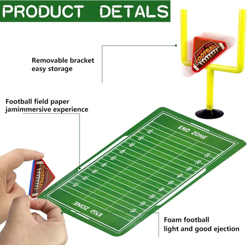 Miniatura 4 de 20 piezas de mini juegos de fútbol amarillo mini juegos de mesa con pelotas de fútbol de espuma, poste de portería y tarjetas, juguetes