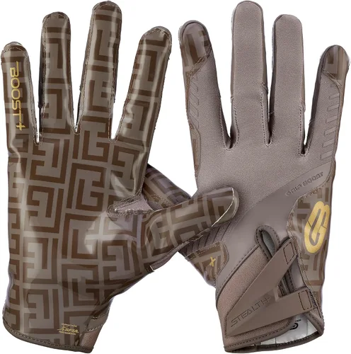 Miniatura 9 de Guantes de fútbol Grip Boost - Tecnología Stealth 6.0 Boost Plus adhesiva sólida - Guantes de fútbol para receptores amplios, tallas para hombres