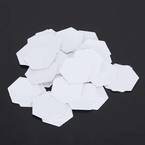 Miniatura 5 de 100 unidades de papel de pedazo, formas de pedazos de papel hexagonales, plantillas de acolchado, formas hexagonales de papel (0.630 in)