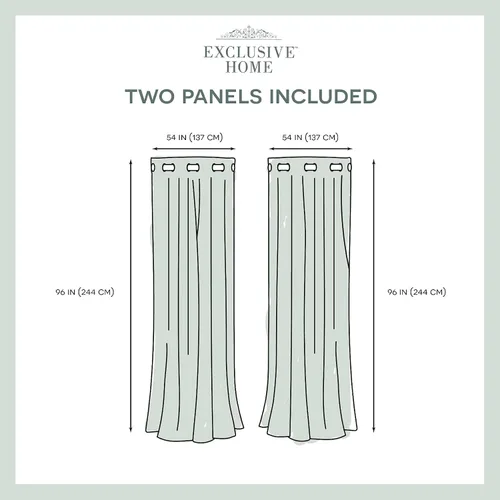 Miniatura 6 de Exclusive Home Aztec - Par de paneles de cortinas para interiores y exteriores con ojales, 54x96 pulgadas, Azure