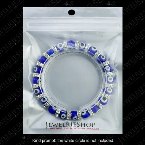 Miniatura 5 de Pulsera con cuentas de mal de ojo turco, con abalorio de vidrio veneciano con espaciadores rondelle