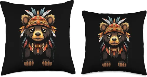 Miniatura 3 de Native American Day American Indian Pride Cojín de oso indígena indígena nativo americano, diseño de artes tribales, 16 x 16 pulgadas, multicolor