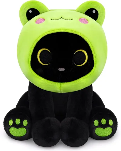 Miniatura 11 de Peluche de gato negro con manzana roja, regalo de agradecimiento para profesores, agradecimiento por ayudarme a crecer, bonito peluche de gato de 8