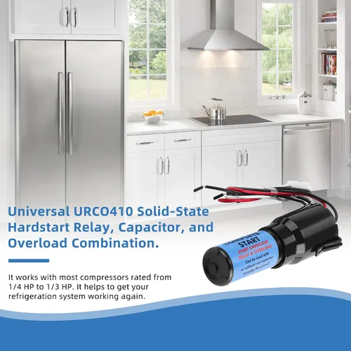 Miniatura 5 de Upgrades URCO410 Kit de arranque forzado 3 en 1 para refrigeradores y congeladores por AMI PARTS -1/4 a 3 en 1 Relé de arranque - Capacitor