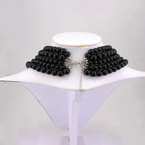 Miniatura 3 de Gargantilla larga de cadena multicapa con perlas de imitación