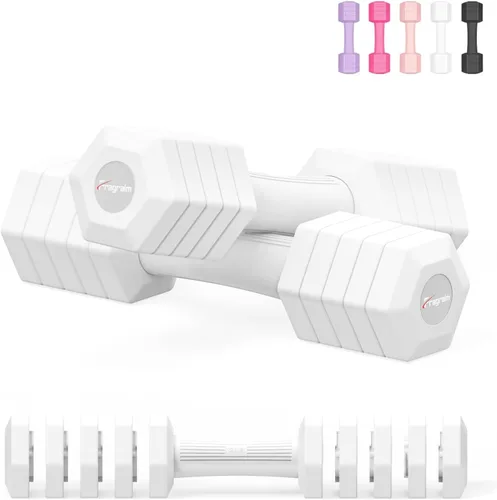 Miniatura 10 de Juego de mancuernas ajustables, juego de pesas de mano 4 en 1 para mujeres y hombres, un par de mancuernas de 10 libras cada uno de 2 libras, 3 Azul