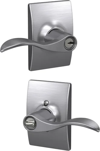 Miniatura 141 de SCHLAGE - Manija de puerta Accent con cerradura de paso libre para pasillo y armario en bronce antiguo - F10 ACC 716 Bronce Envejecido
