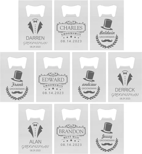 Miniatura 29 de Abrebotellas personalizados, tamaño de tarjeta de crédito, padrinos de boda, regalos para boda, despedida de soltero, abrebotellas de cerveza