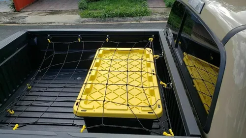 Miniatura 3 de Red de carga con ganchos de amarre para Toyota Tacoma para cama larga de tamaño mediano de 60 x 98 pulgadas, red de carga de malla para camioneta