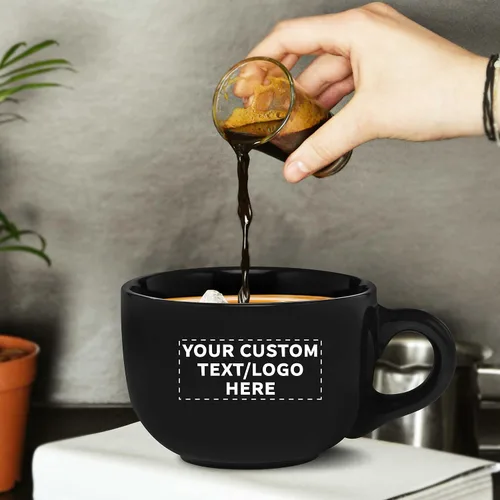 Miniatura 7 de Juego de 10 tazas de capuchino de cerámica personalizadas, 18 onzas, paquete a granel, perfectas para café, té, espresso, cacao caliente y otras
