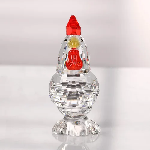 Miniatura 4 de DOJOZ Figura de gallo de cristal coleccionable linda figura regalo adorno decoración del hogar (blanco)