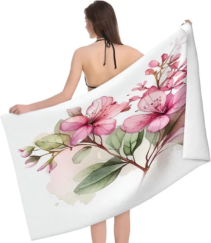 Miniatura 26 de Toalla de playa y piscina, toalla de playa grande suave y absorbente para natación, deportes, playa, gimnasio, 32 x 52 pulgadas