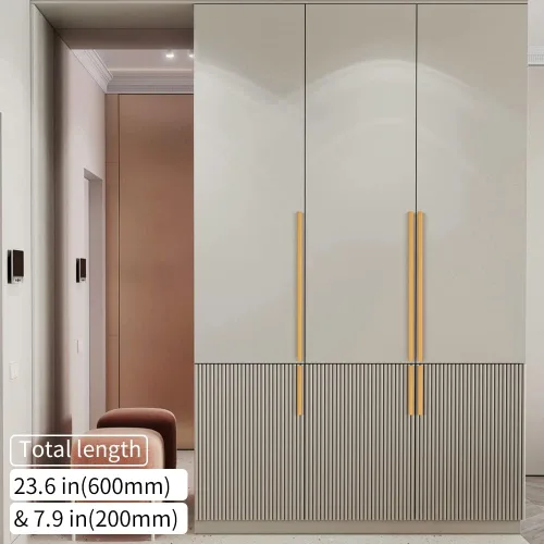 Miniatura 4 de Paquete de 8 tiradores de barra de 39.4 pulgadas de largo para armario, armario de cocina, cajón, armario, manijas de puerta largas de perfil