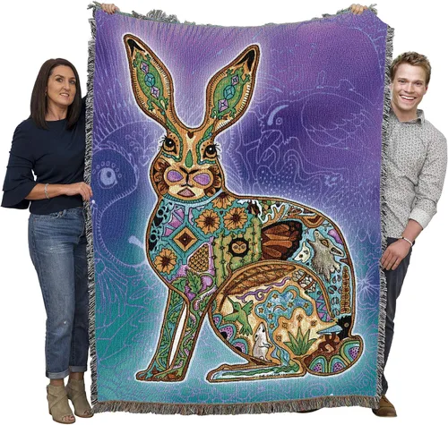 Miniatura 30 de Pure Country Weavers Sue Coccia - Manta de ovejas de cuerno grande, tótem de espíritus animales, manta de regalo tejida de algodón, fabricada