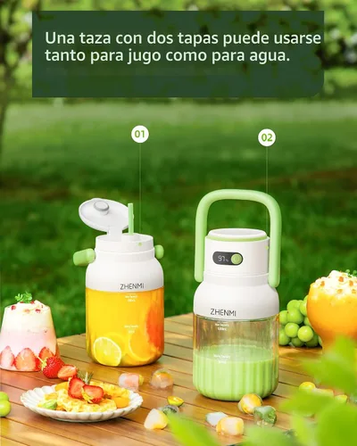 Miniatura 5 de Licuadora portátil, licuadora personal para batidos y licuados, sin cable, recipiente de 33 onzas libre de BPA, tapa a prueba de fugas con pico