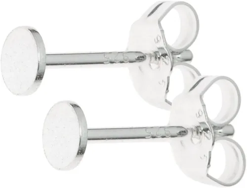 Adabele - 20 pendientes de plata de ley auténtica, 0.028 in, pin de 0.118 in (0.12 pulgadas), pegamento pequeño en almohadilla plana, 20 piezas de