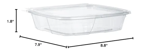 Miniatura 3 de DART CH35DEF Contenedor transparente con bisagras de 35 onzas con tapa plana (paquete de 200)