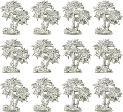 Miniatura 18 de Juego de 12 servilleteros decorativos de metal, modernos servilleteros martillados para decoración de fiestas, mesa de comedor, todos los días