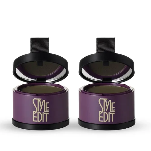 Miniatura 30 de Style Edit Polvo de retoque de raíz para cabello marrón claro Color de cabello para cubrir canas y raíces Polvo de línea capilar con infusión