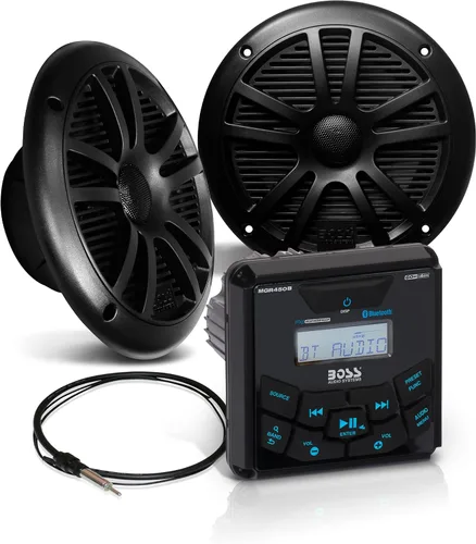 Miniatura 9 de BOSS Audio Systems MCKGB350W.6 - Paquete de receptor y altavoz resistente a la intemperie para uso marítimo - Receptor IPX6, altavoces de 6.5