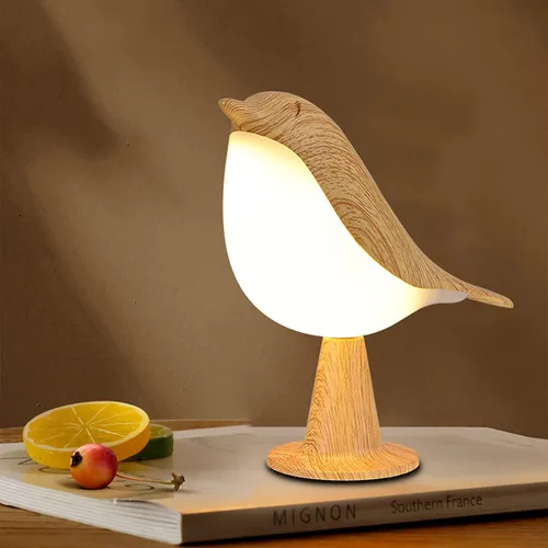 Miniatura 12 de Lámpara de mesa con control táctil de mesita de noche, lámparas de aroma, con forma de pájaro, lámpara de escritorio LED con puerto de carga USB, 3