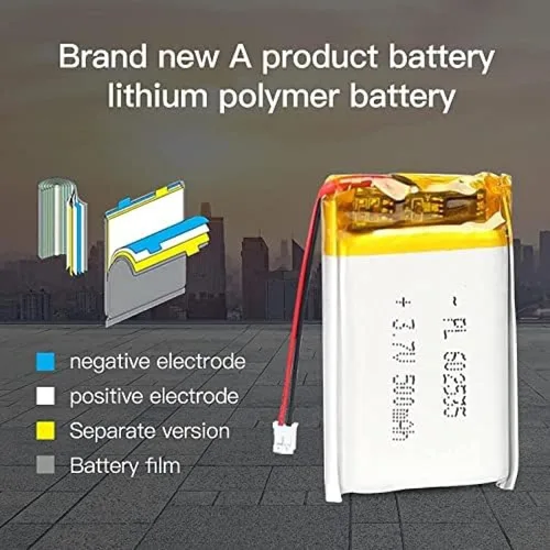Miniatura 5 de 3.7V 500mAh 602535 Lipo paquete de iones recargable con conector JST 1pcs